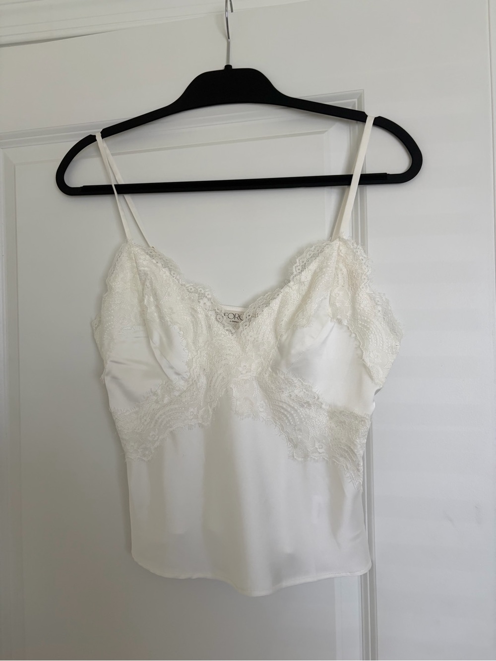 GEORGIE White Lace Trim Satin Cami